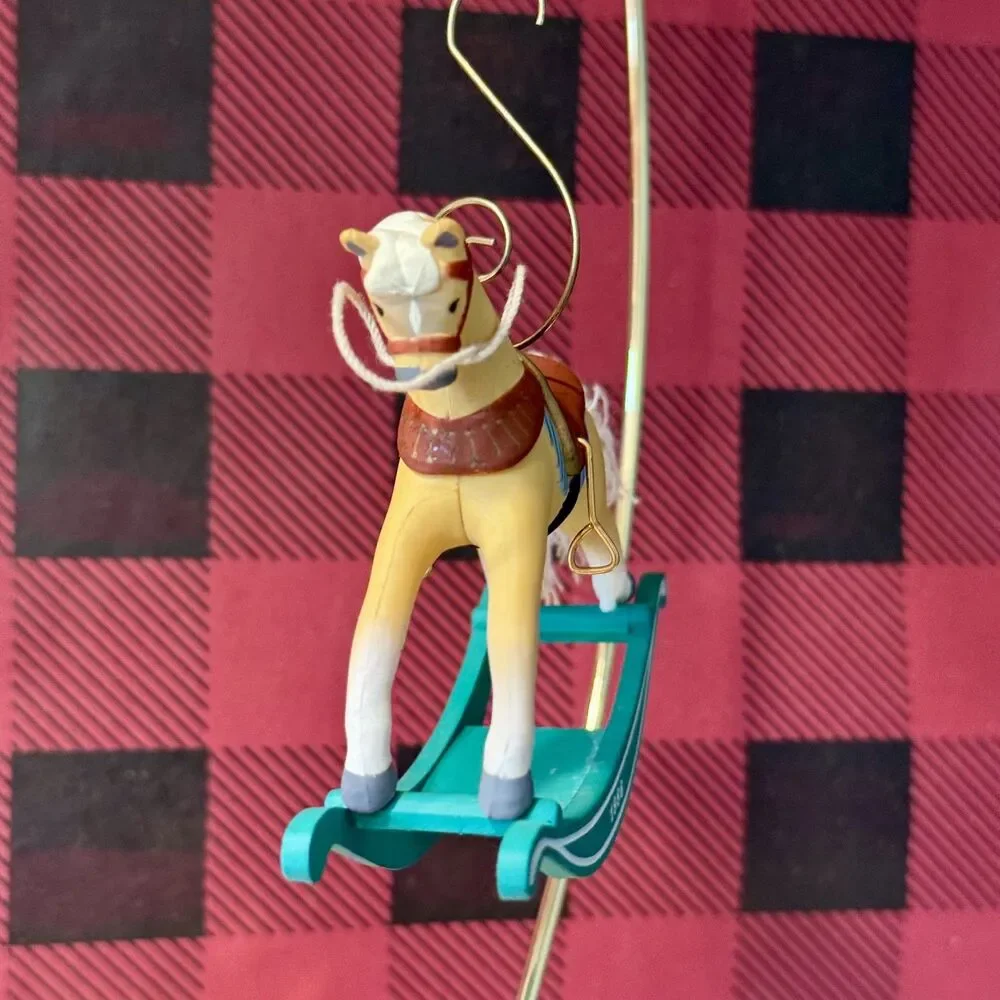 1986 Hallmark Rocking Horse #6 Collectors Series Vintage Christmas Ornament